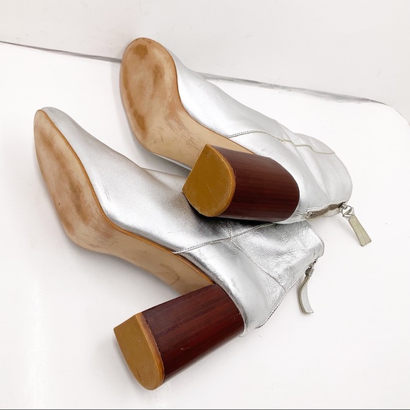 {OFFICE LONDON} Metallic Leather Ankle Boots - Picture 9 of 16